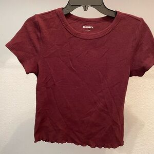Old Navy Women's Medium Maroon Ribbed Crop Top